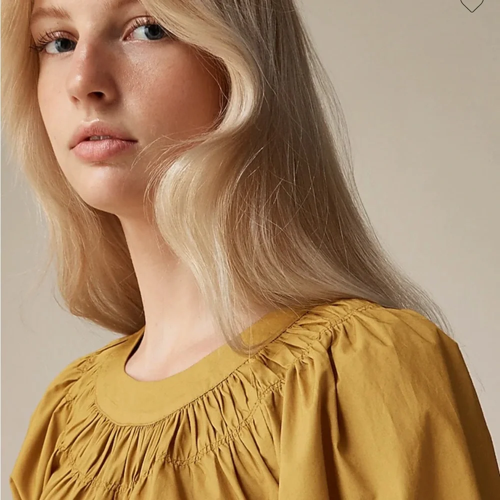 NWT-J.Crew Smock-neck puff-sleeve top in cotton poplin - Picture 3 of 4